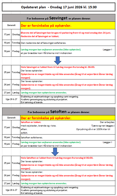 17-06-2026 Opdateret tidsplan